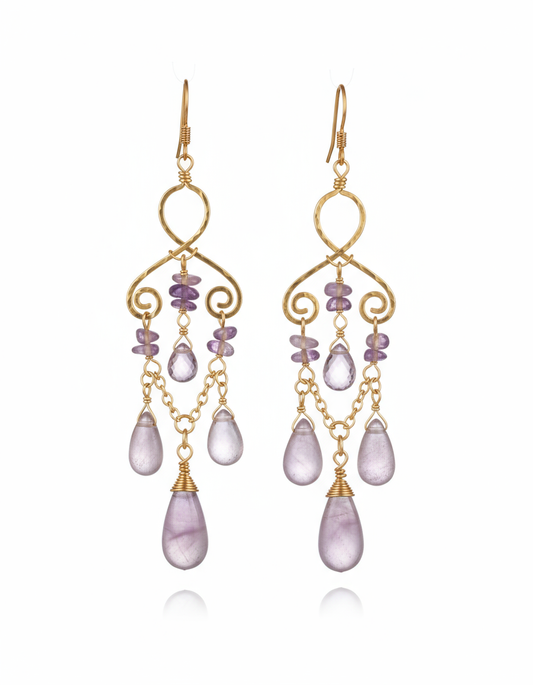 Majestic Amethyst Waterfall Earrings"